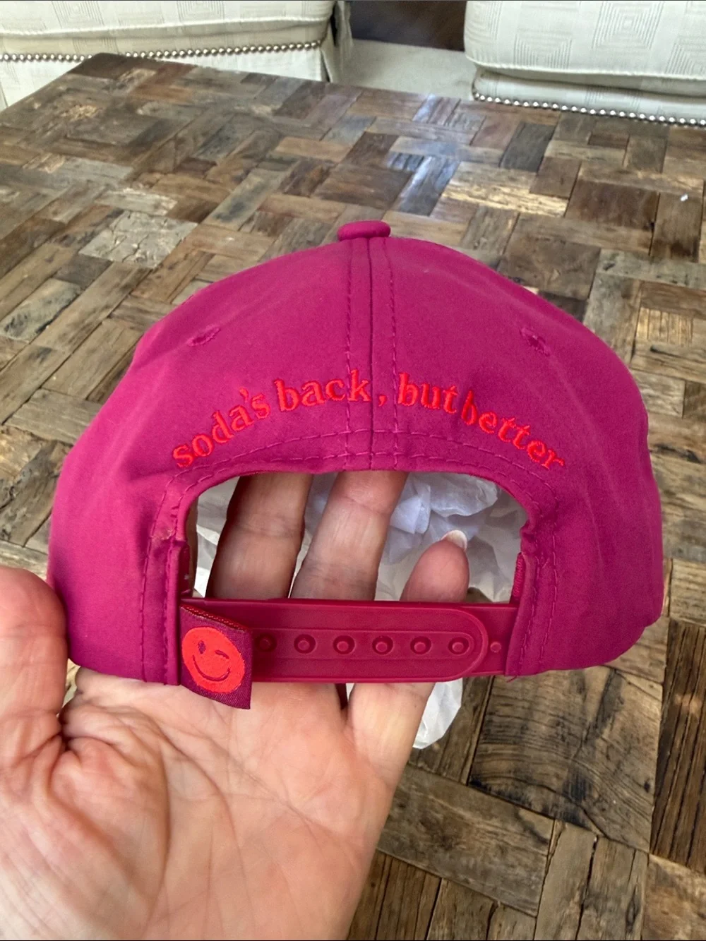 Poppi Embroidered Pink Baseball Cap